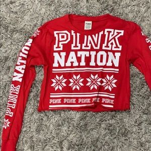 Pink nation Christmas long sleeve XS